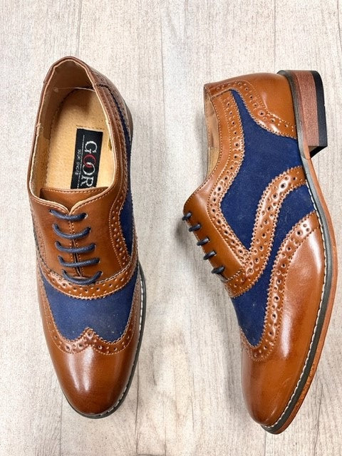 Goor Tan Navy Brogues