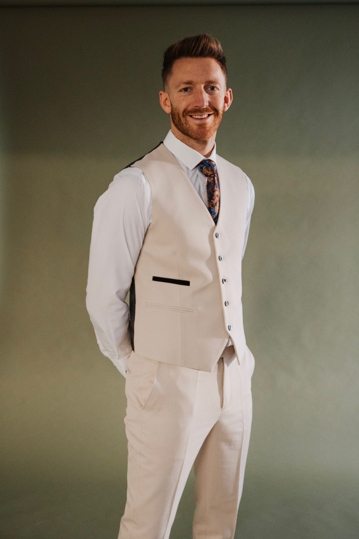 Charles Grey Sandro Beige Waistcoat