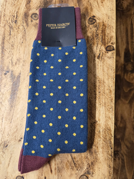 Peper Harow Pin Polka (Denim) Socks