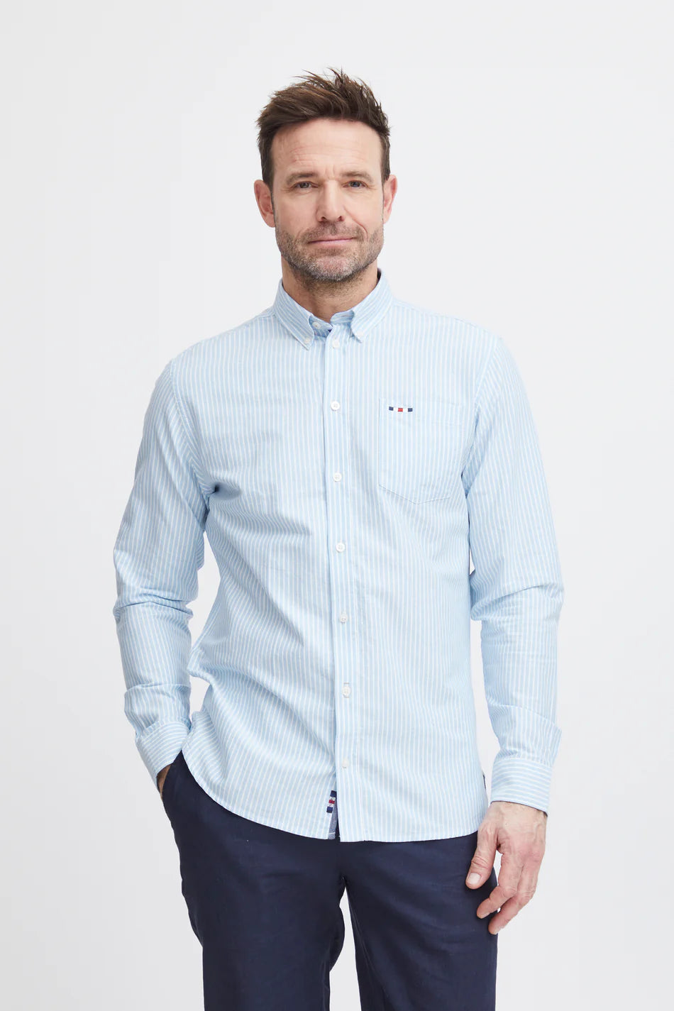 FQ1924 Blue Striped Oxford Shirt