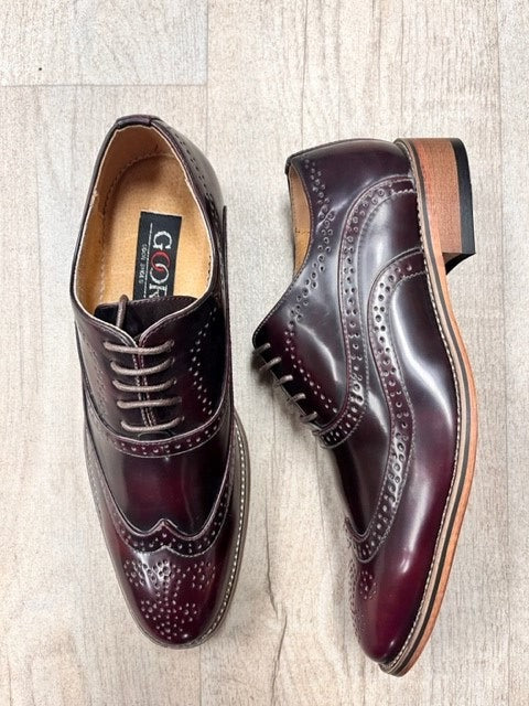 Goor Wine Brogue Shoes