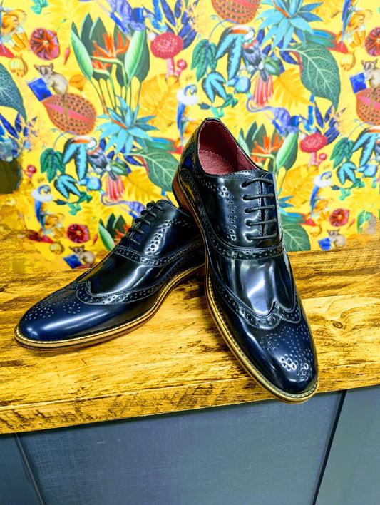 Goor Navy Brogue Shoes