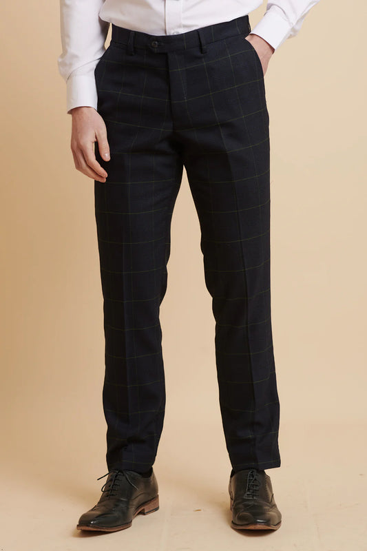 Marc Darcy Navy Green Edinson Trousers