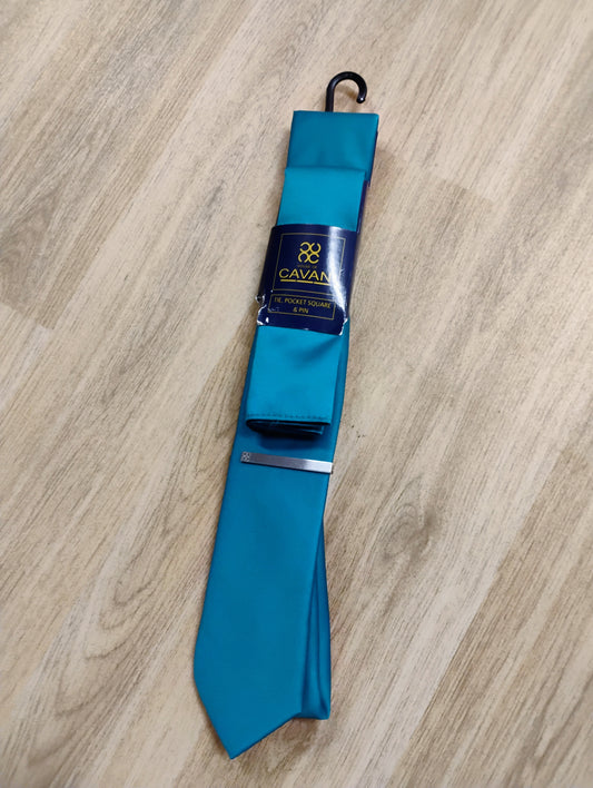 Cavani Cyan Blue Tie Set