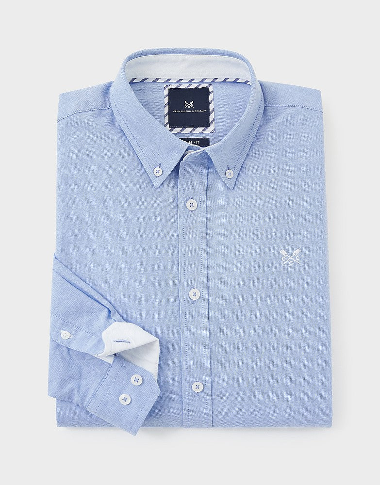 Crew Clothing Company Sky Blue Slim Fit Cotton Oxford Shirt