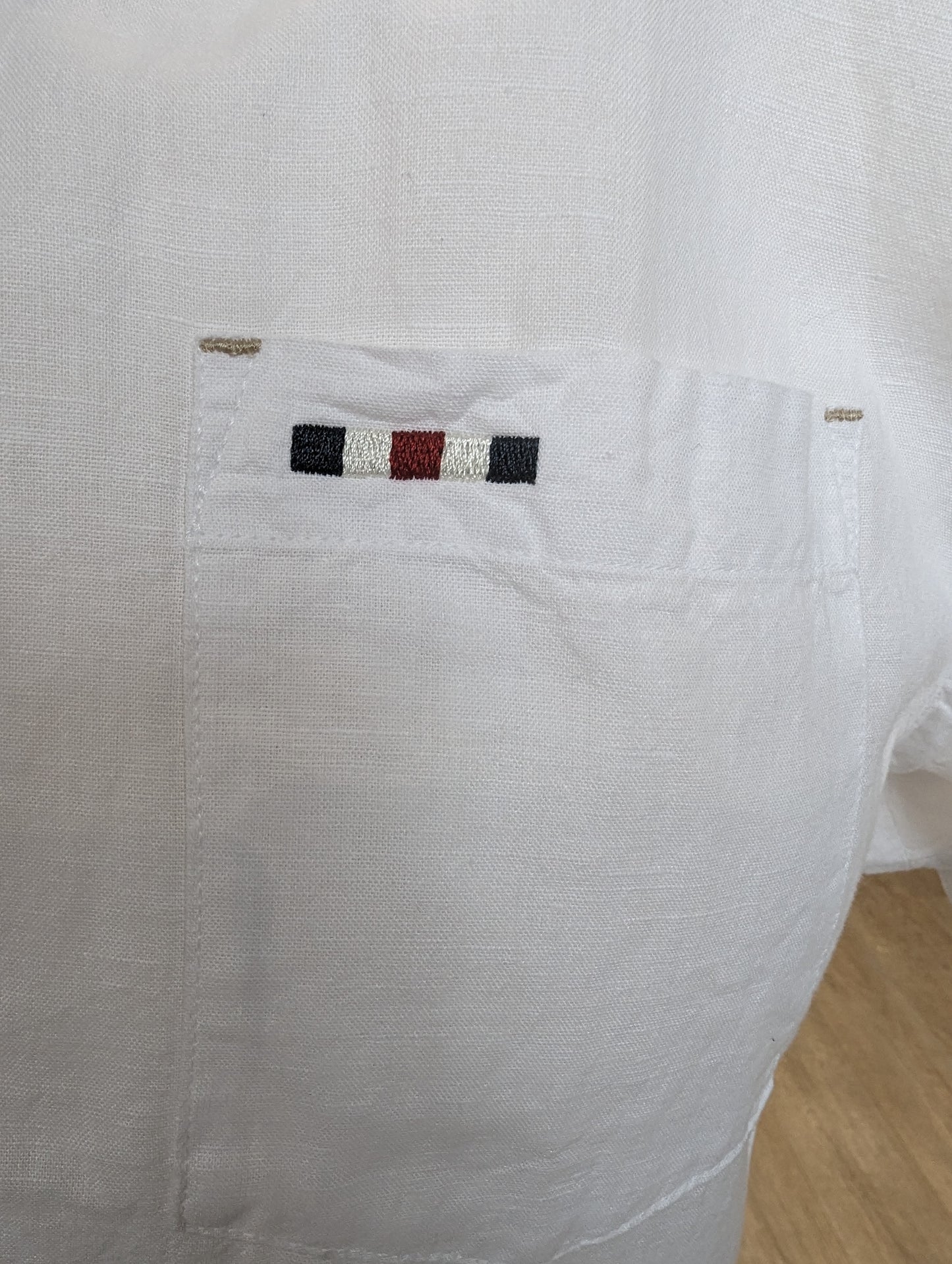 FQ1924 White Short Sleeve Linen Shirt
