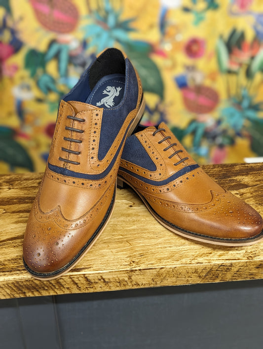 Front Spencer Navy/Tan Shoes