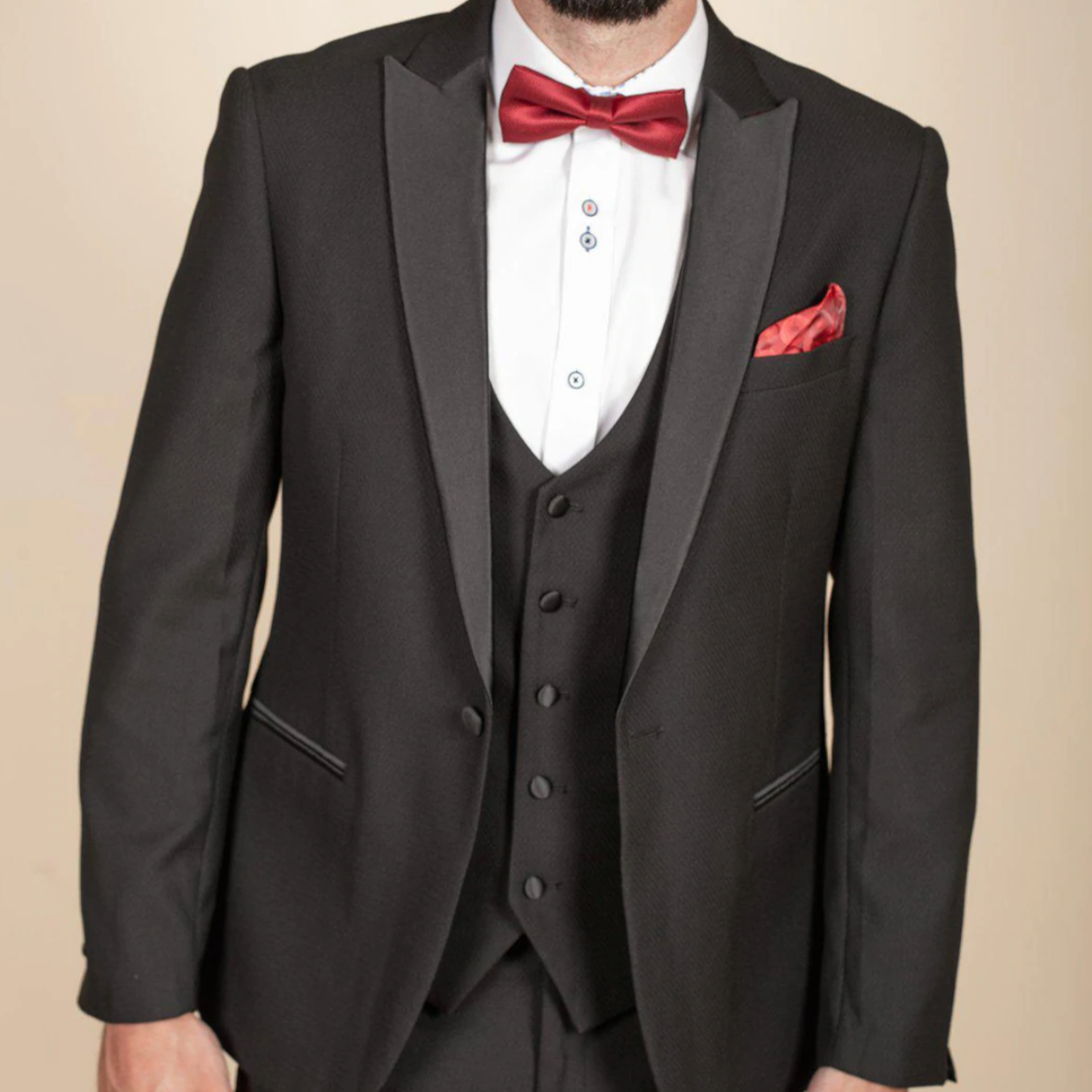 Marc Darcy Dalton Black Tuxedo Waistcoat