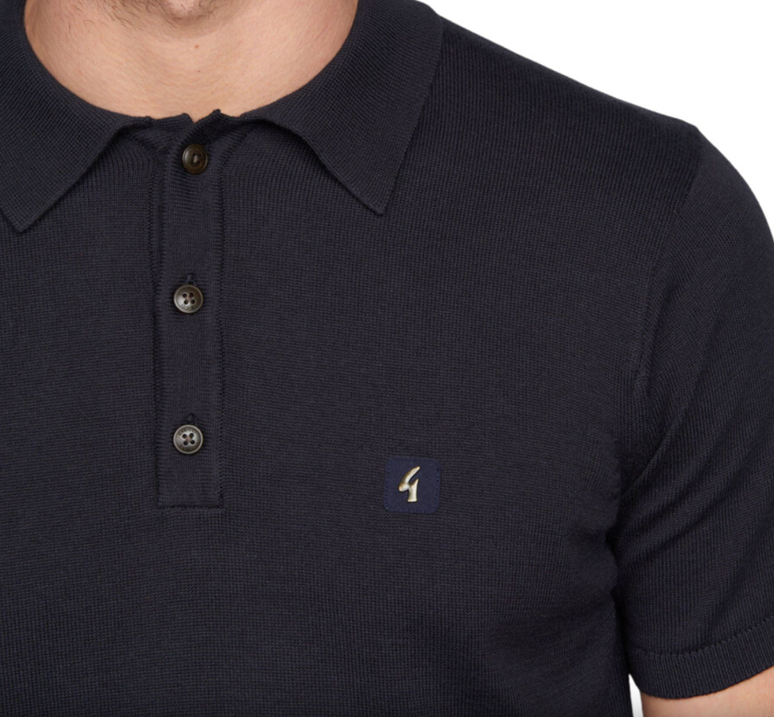 Gabicci Jackson Knitted Navy Polo