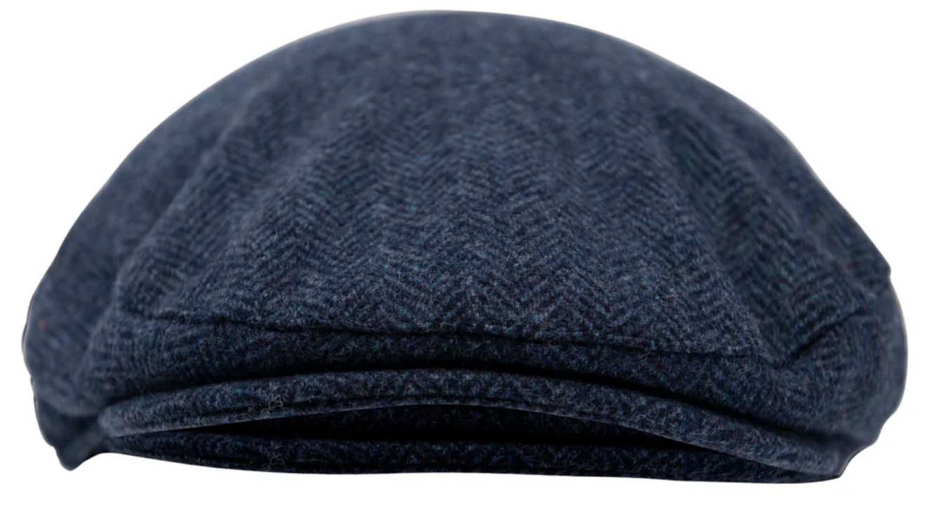 Carlyle Heath Jumbo Herringbone Flat cap in Blue