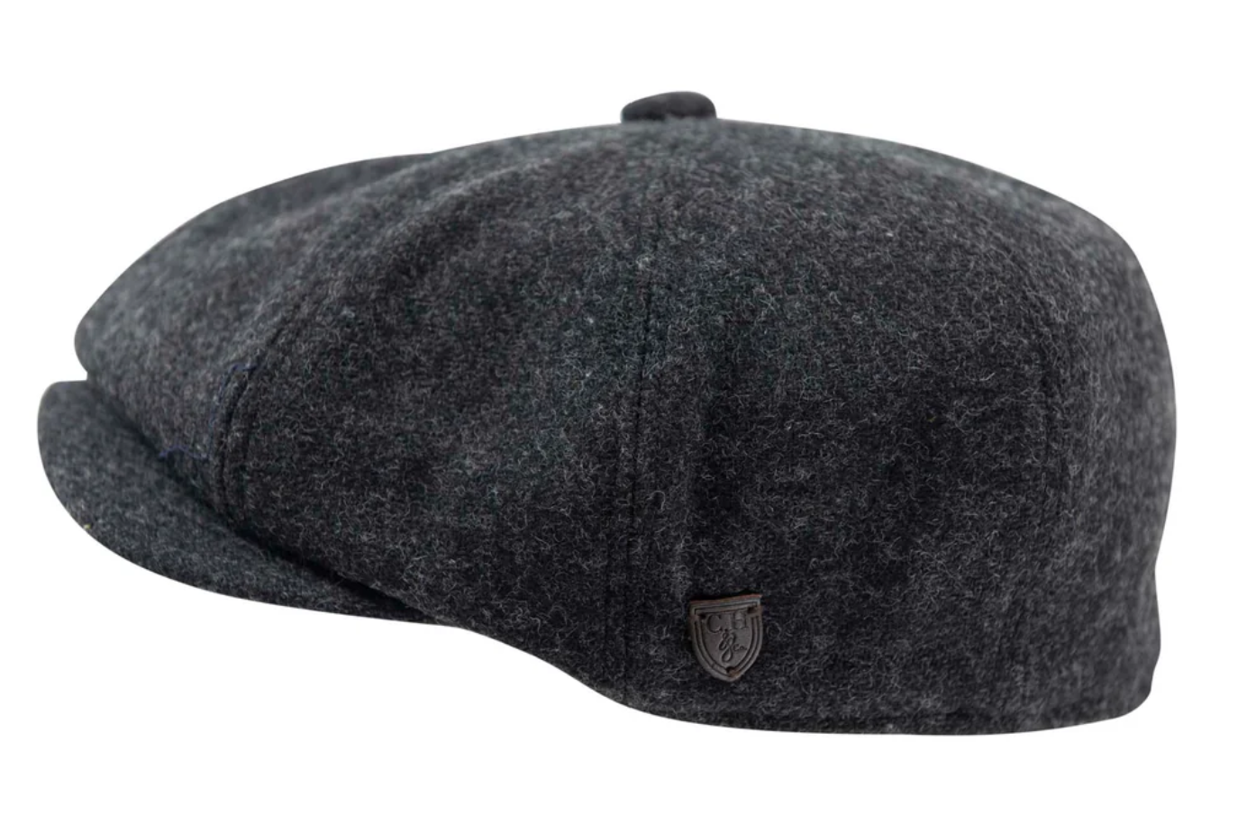 Carlyle Heath Plain Wool Mix Newsboy Cap in Charcoal