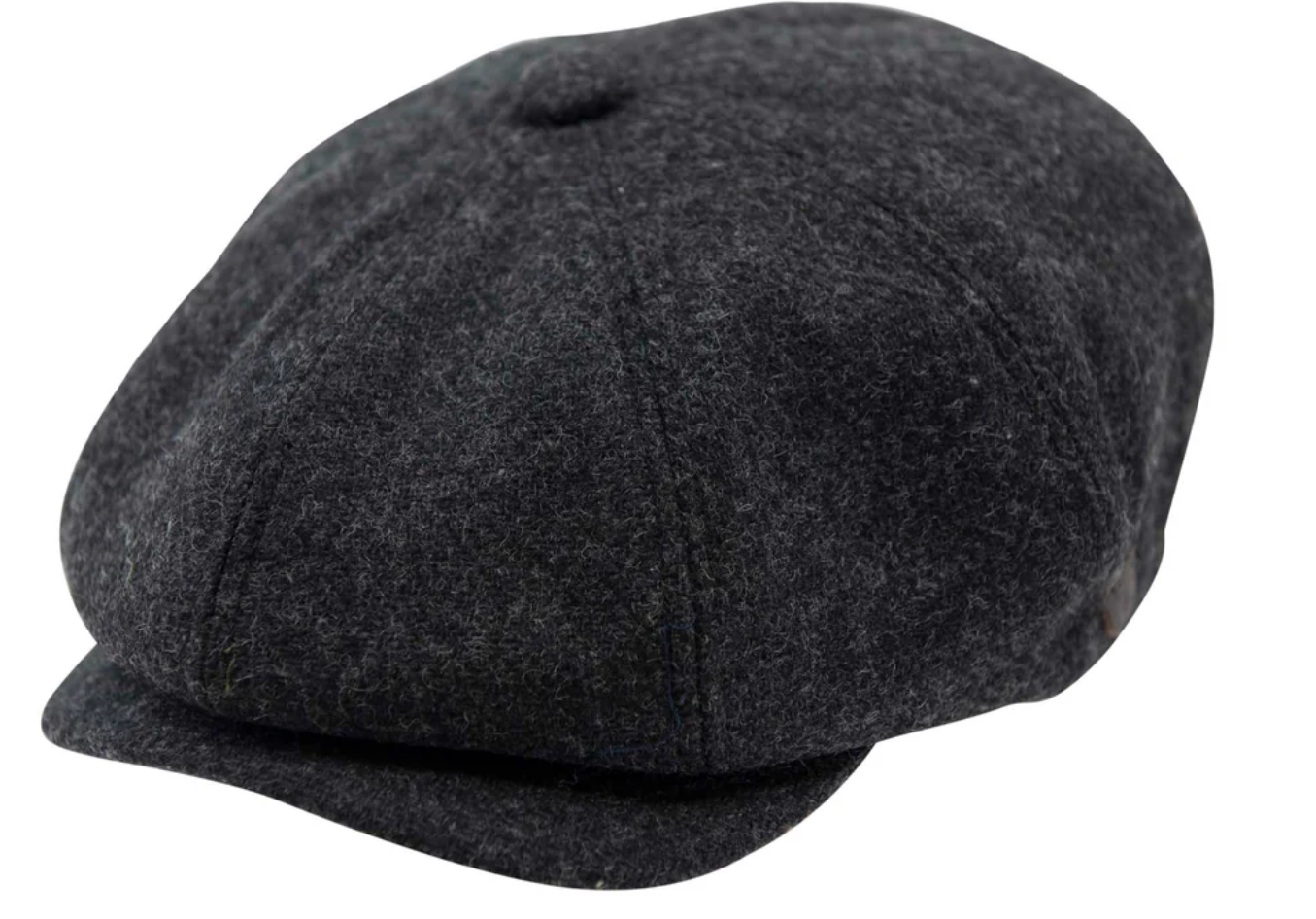 Carlyle Heath Plain Wool Mix Newsboy Cap in Charcoal