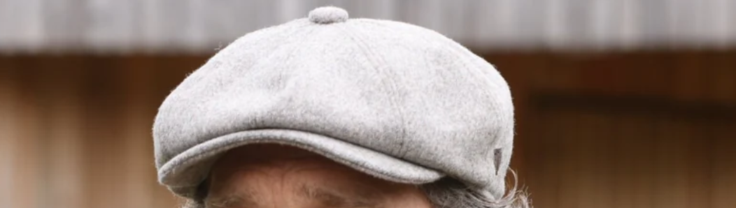 Carlyle Heath Plain Wool Mix Newsboy Cap in Silver