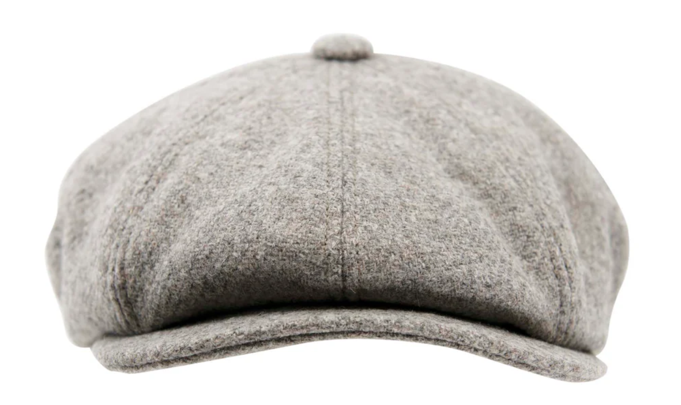 Carlyle Heath Plain Wool Mix Newsboy Cap in Silver