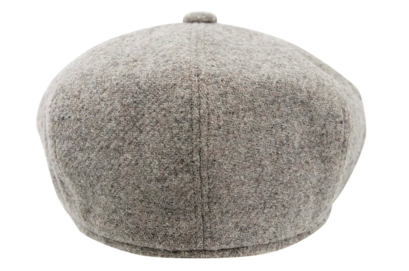 Carlyle Heath Plain Wool Mix Newsboy Cap in Silver