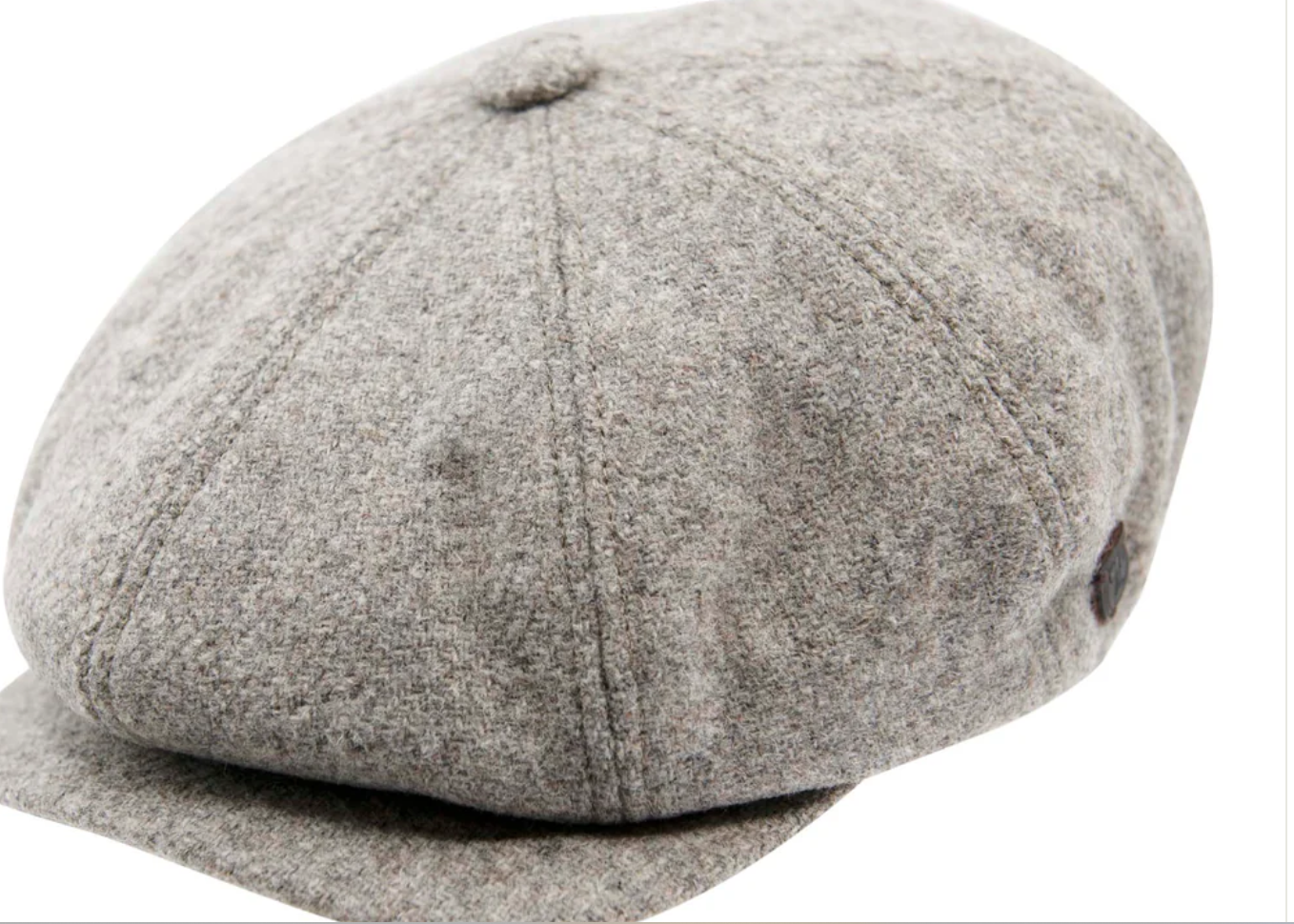 Carlyle Heath Plain Wool Mix Newsboy Cap in Silver