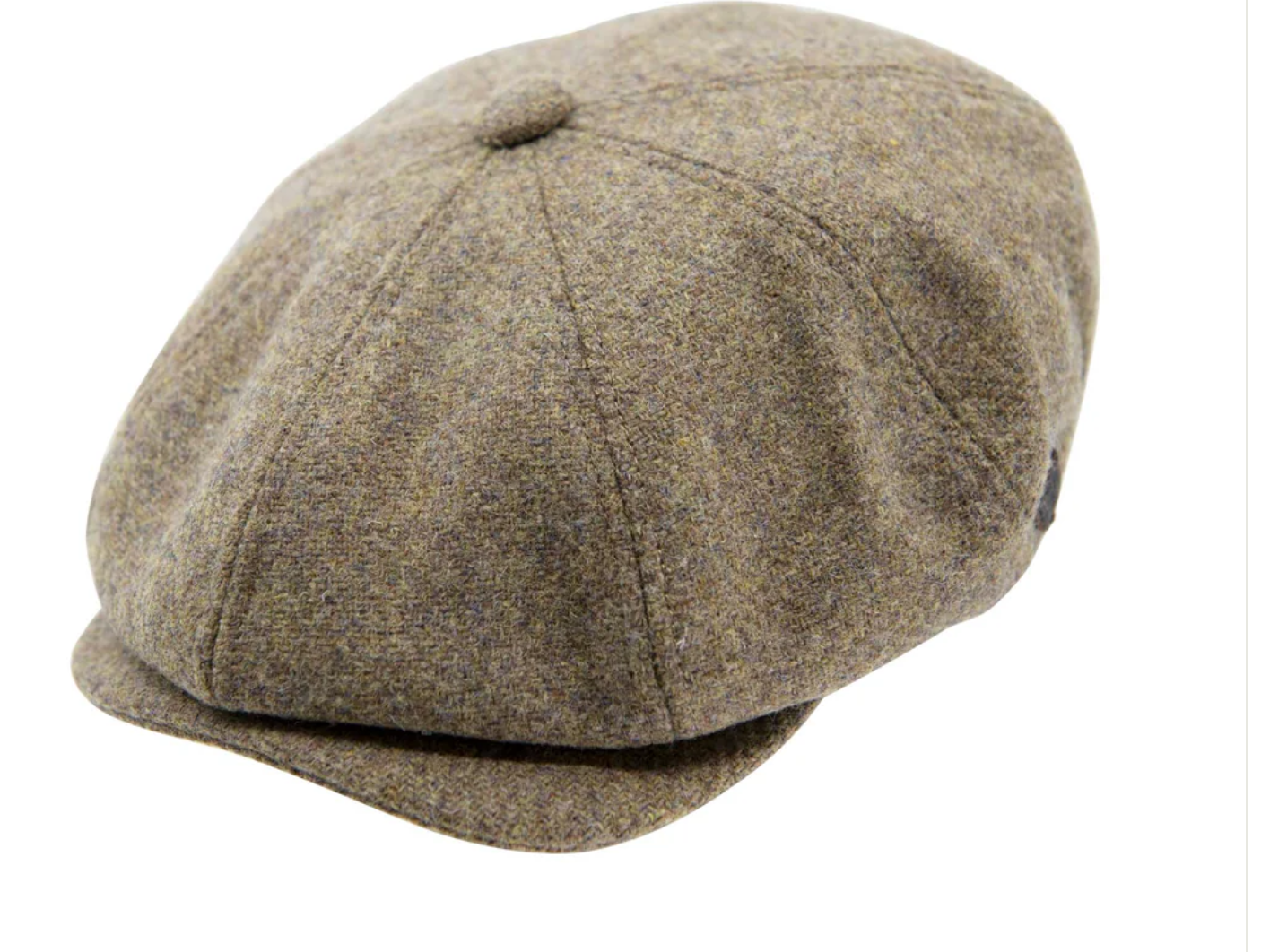 Carlyle Heath Plain Wool Mix Newsboy Cap in Olive