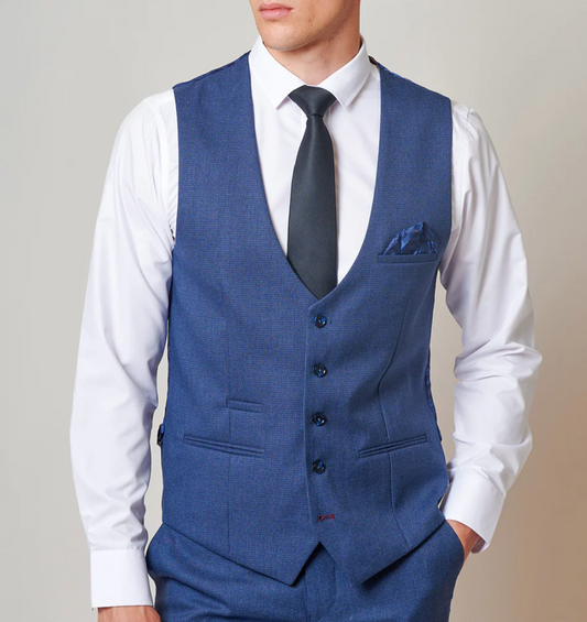 Marc Darcy Ashley Navy Blue Waistcoat