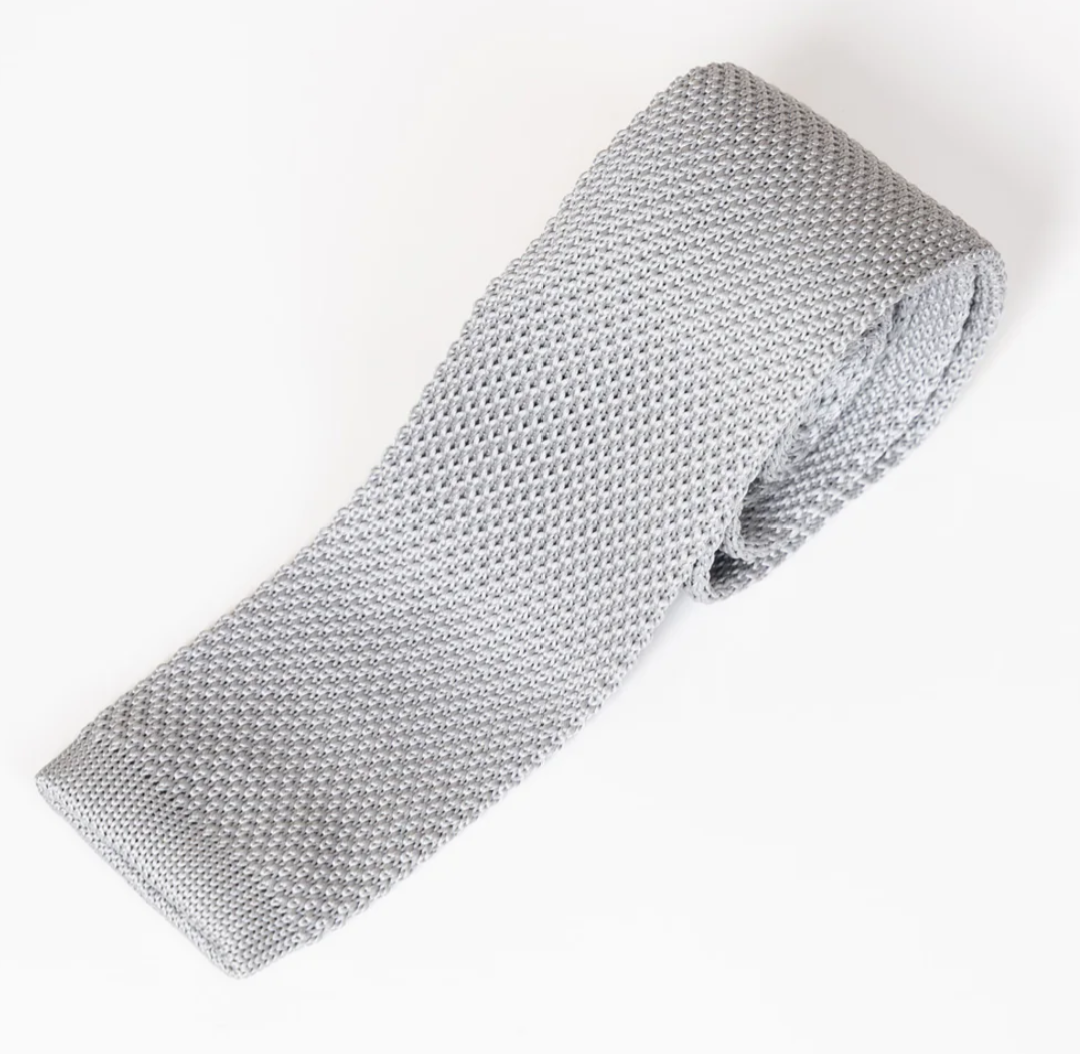 Marc Darcy Silver Knitted tie