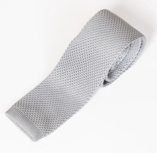 Marc Darcy Silver Knitted tie