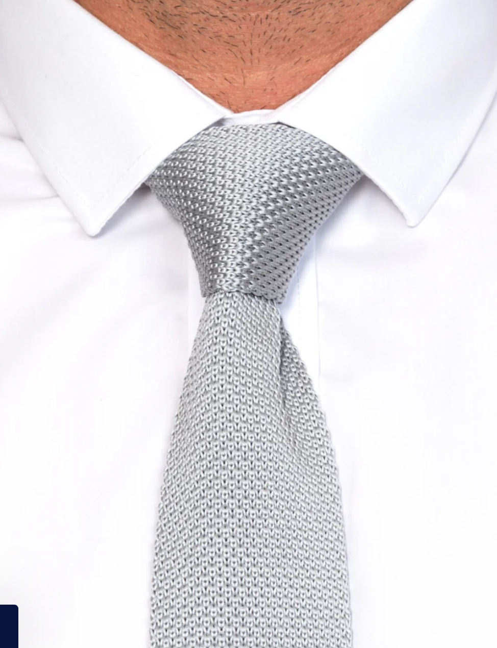 Marc Darcy Silver Knitted tie