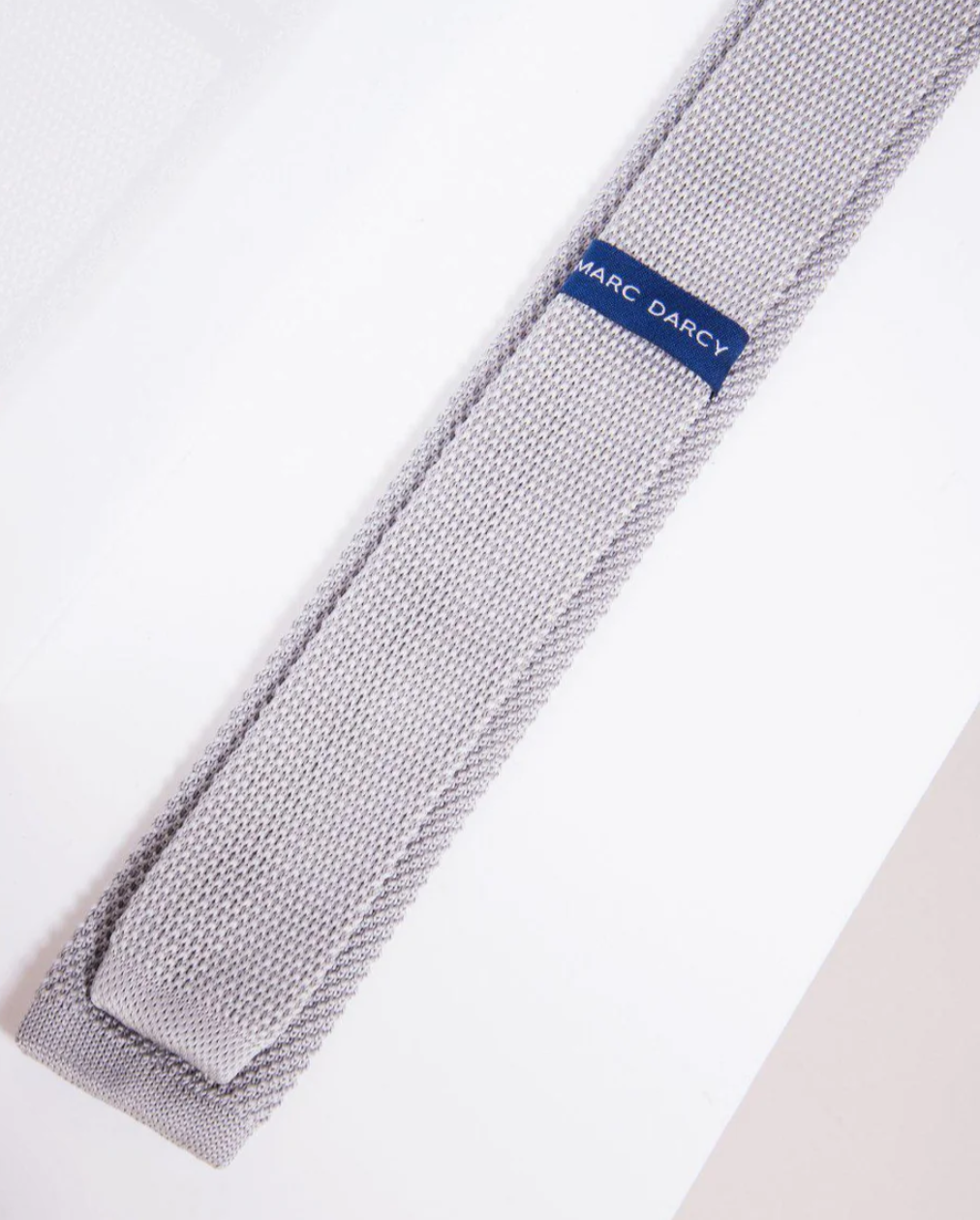 Marc Darcy Silver Knitted tie