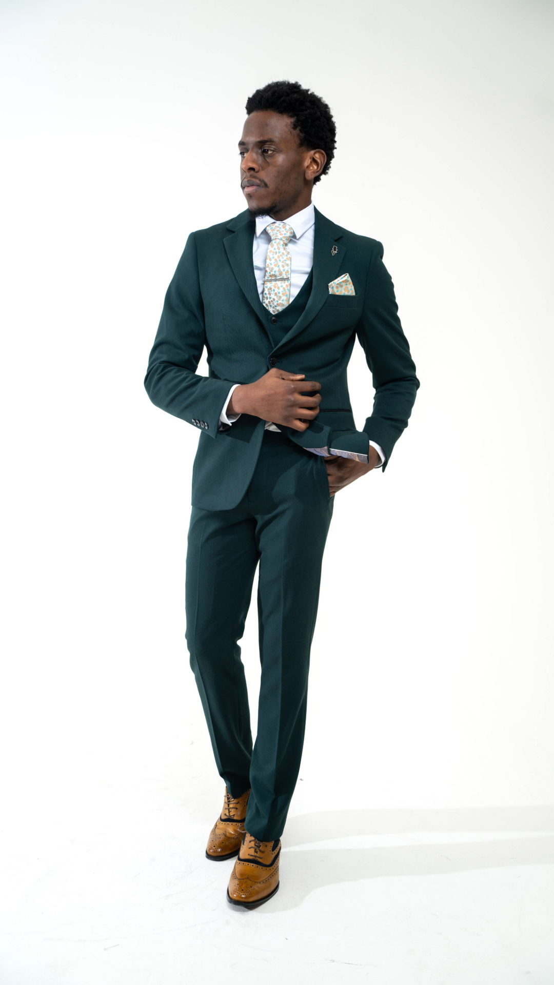 Charles Grey Sandro Olive 3 Piece Suit