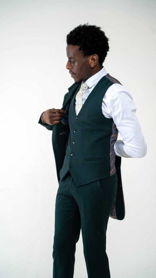 Charles Grey Sandro Olive Waistcoat