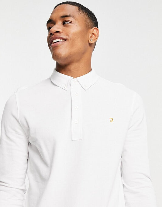 Farah Haslam LS Polo in White