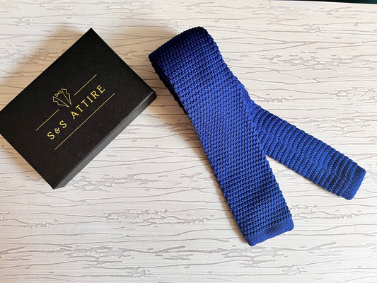 S&S Attire Royal Blue Knitted Tie