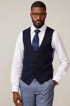 Marc Darcy Kelvin Single Breasted Waistcoat Navy