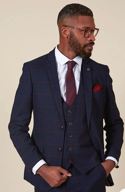 Marc Darcy Edinson Wine 3 Piece Suit