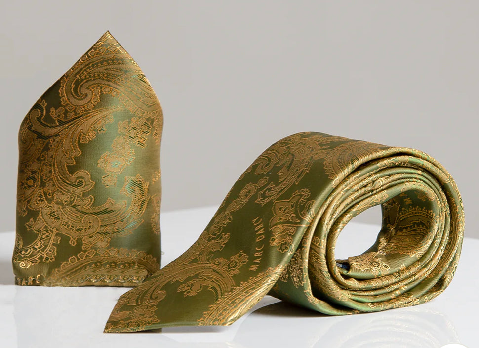 Marc Darcy Gold Paisley Ties