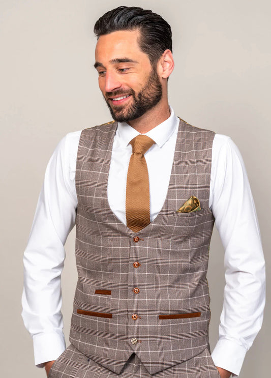 Marc Darcy Ray Tan Waistcoat