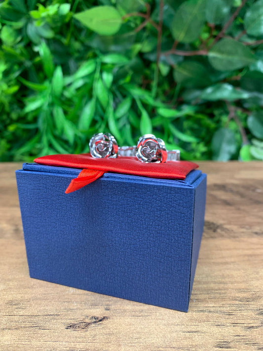 L A Smith Rose Cufflink Set